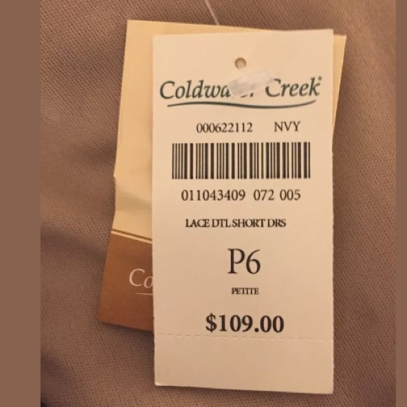 NWT Coldwater Creek (6P) Dark Blue Lacy Dress $109 - Picture 4 of 4